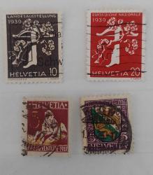 İsviçre damgalı klasik pullar