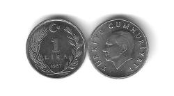 1987 Yılı Alüminyum Tedavül 1 Lira Çil
