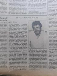 Güneş Gazetesi - Turkish Newspaper - 22 Ekim 1990 - şairlerden birleşme çağrısı - Can Yücel şairler Cumhuriyeti'nin kurulmasında öncülük edenlerin başında geliyor fotoğraf - Orta çağda şairler- Mis sokakta açılacak olan ve Ocak ayında yitirdiğimiz şair Cemal Süreyya'nın adı verilen şiir bayii - yeni çıkan kitaplar - Sudaki Anka yazan Tuğrul Tanyol - ölümsüzlük yazan Milan Kundera - Türkiye'de toplum ve siyaset yazan Şerif Mardin - belgelerle Opera ve Balemiz yazan Jak Deleon - sosyal yayınlarda imza ve söyleşi günleri - bu hafta ne okudular - Alev Sezer bugünlerde Richard Bach'ın Bir ve Bekir Yıldız'ın darbe adlı kitaplarını okuyor - Brunello İle Somezi konser salonunda - Cemal Reşit Rey - darbelerin ekonomisi kitabı yazan Mehmet Altan - yüreğimin Orta yeri sinema yazan Atilla Dorsay - Cam Fanusun altında yazan Ananis Nin - Başbakan Yıldırım Akbulut terörün islamisi olmaz - bölge bakanlar havaya girdi - İstanbul büyükşehir Belediye Başkanı Nurettin Sözen bombayı patlattı