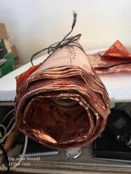 BAKIR LEVHA 0.01 MM  65 CM ENİNDE TOPLAM 6.5 KG ELİŞİ RÖLYEF VS İÇİN TOPLU SATILIK