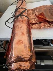 BAKIR LEVHA 0.01 MM  65 CM ENİNDE TOPLAM 6.5 KG ELİŞİ RÖLYEF VS İÇİN TOPLU SATILIK