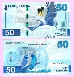 LOT.13 » Zambia 50 Kwacha 2024 2025 P 64 NEW Birds UNC (TK 19 215) ÇİL