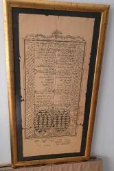 LOT.2 » OSMANLI TAŞ BASKI NAKŞİBENDİ TARİKATI SİLSİLESİ. ÇERÇEVEDE. ÇOK NADİR.