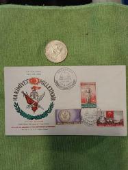 27 MAYIS 1960 DARBE PARASI GÜMÜŞ 10 LİRA ve İlk Gün Damgalı Pullu İlk Gün Zarfı.