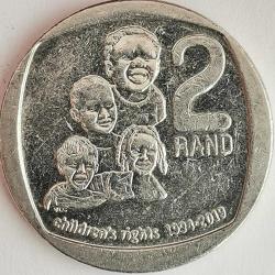GÜNEY AFRİKA  2019   2  RAND  HATIRA 25. Yıl Dönümü - Güney Afrika'da Demokrasi / Çocuk Hakları /