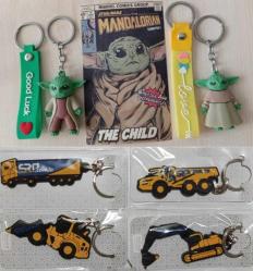 İş inşaat arabaları kepçe dozer kamyon tır anahtarlık süs set. Baby Yoda anahtarlık süs aksesuar kart set koleksiyon nostalji tasarım dekor hediye vintage retro hobi reklam promosyon minyatür diorama