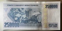 7. Emisyon 250.000 Türk Lirası F09 156389 Çil Kondisyonda Koleksiyonluk Eski Para