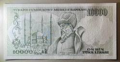 7. Emisyon 10 Bin Türk Lirası J43 515954 Çil Kondisyonda Koleksiyonluk Eski Para