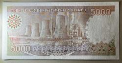 7. Emisyon 4. Tertip 5 Bin Türk Lirası H18 753137 Çil Kondisyonda Koleksiyonluk Eski Para