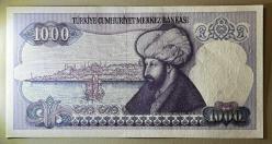 7. Emisyon 1000 Türk Lirası J23 397758 Çil Kondisyonda Koleksiyonluk Eski Para