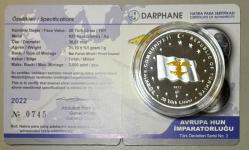 2022 Avrupa Hun İmparatorluğu Türk Devletleri Serisi No:3 Darphane Gümüş Hatıra Parası