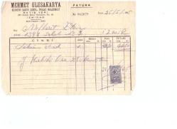 İZMİR  FATURA 1964  MEHMET ULUSAKARYA .MEFARET ETEN
