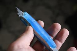 DÖVME ÇELİK  AVCI BIÇAĞI + DERİ KILIF SIFIR   (ANTİK KOLİ 4