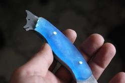 DÖVME ÇELİK  AVCI BIÇAĞI + DERİ KILIF SIFIR   (ANTİK KOLİ 4