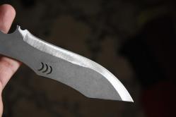 DÖVME ÇELİK  AVCI BIÇAĞI + DERİ KILIF SIFIR   (ANTİK KOLİ 4