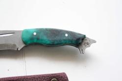 DÖVME ÇELİK  AVCI BIÇAĞI + DERİ KILIF SIFIR   (ANTİK KOLİ 4