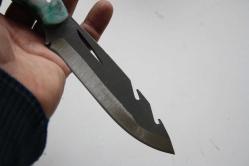 DÖVME ÇELİK  AVCI BIÇAĞI + DERİ KILIF SIFIR   (ANTİK KOLİ 4