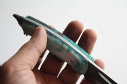 DÖVME ÇELİK  AVCI BIÇAĞI + DERİ KILIF SIFIR   (ANTİK KOLİ 4