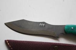 DÖVME ÇELİK  AVCI BIÇAĞI + DERİ KILIF SIFIR   (ANTİK KOLİ 4