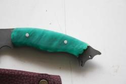 DÖVME ÇELİK  AVCI BIÇAĞI + DERİ KILIF SIFIR   (ANTİK KOLİ 4