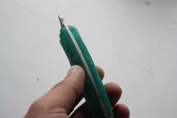 DÖVME ÇELİK  AVCI BIÇAĞI + DERİ KILIF SIFIR   (ANTİK KOLİ 4