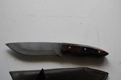 DÖVME ÇELİK  AVCI BIÇAĞI + DERİ KILIF SIFIR   (ANTİK KOLİ 4