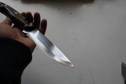 DÖVME ÇELİK  AVCI BIÇAĞI + DERİ KILIF SIFIR   (ANTİK KOLİ 4