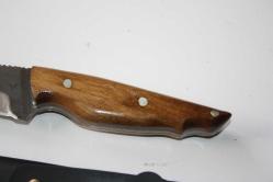 DÖVME ÇELİK  AVCI BIÇAĞI + DERİ KILIF SIFIR   (ANTİK KOLİ 4