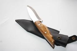 DÖVME ÇELİK  AVCI BIÇAĞI + DERİ KILIF SIFIR   (ANTİK KOLİ 4