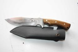 DÖVME ÇELİK  AVCI BIÇAĞI + DERİ KILIF SIFIR   (ANTİK KOLİ 4