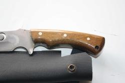 DÖVME ÇELİK  AVCI BIÇAĞI + DERİ KILIF SIFIR   (ANTİK KOLİ 4