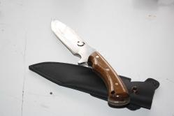 DÖVME ÇELİK  AVCI BIÇAĞI + DERİ KILIF SIFIR   (ANTİK KOLİ 4