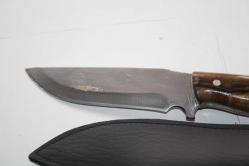 DÖVME ÇELİK  AVCI BIÇAĞI + DERİ KILIF SIFIR   (ANTİK KOLİ 4