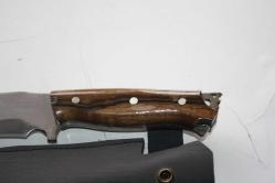 DÖVME ÇELİK  AVCI BIÇAĞI + DERİ KILIF SIFIR   (ANTİK KOLİ 4