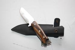 DÖVME ÇELİK  AVCI BIÇAĞI + DERİ KILIF SIFIR   (ANTİK KOLİ 4