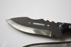 MAVİ DÖVME ÇELİK  AVCI BIÇAĞI + DERİ KILIF SIFIR   (ANTİK KOLİ 4