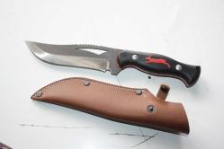 KIRMIZI DÖVME ÇELİK  AVCI BIÇAĞI + DERİ KILIF SIFIR   (ANTİK KOLİ 4