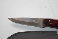 DÖVME ÇELİK  AVCI BIÇAĞI + DERİ KILIF SIFIR   (ANTİK KOLİ 4