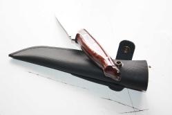 DÖVME ÇELİK  AVCI BIÇAĞI + DERİ KILIF SIFIR   (ANTİK KOLİ 4