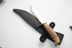 PRİNÇ Kartal Başlı  Çelik Kamp Bıçağı AVCI BIÇAĞI + DERİ KILIF SIFIR   (ANTİK KOLİ 4