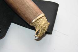 PRİNÇ Kartal Başlı  Çelik Kamp Bıçağı AVCI BIÇAĞI + DERİ KILIF SIFIR   (ANTİK KOLİ 4