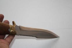 PRİNÇ Kartal Başlı  Çelik Kamp Bıçağı AVCI BIÇAĞI + DERİ KILIF SIFIR   (ANTİK KOLİ 4