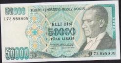 7.Emisyon 2.Tertip 50000 Lira L73 888808 Çil (1)