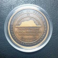 GASTRONOMİ ŞEHRİ AFYONKARAHİSAR BRONZ HATIRA PARASI / SERTİFİKALI