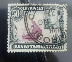 İngiliz sömürgesi Kenya -Uganda-Tanganika-damgalı
