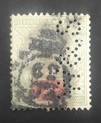 LOT.2 » İngiltere 1887 Kralice Victoria - Damgalı- perfore iptalli