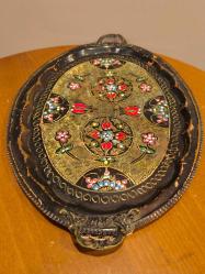 Antika Mine İşçilikli Bakır Tepsi