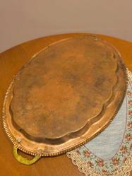 Antika Mine İşçilikli Bakır Tepsi