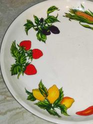 19773-ÇOK ŞAHANE MADE IN CHINA PORSELEN MEYVA RESİMLERİYLE BEZENMİŞ SERVİS TABAĞI