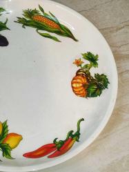 19773-ÇOK ŞAHANE MADE IN CHINA PORSELEN MEYVA RESİMLERİYLE BEZENMİŞ SERVİS TABAĞI